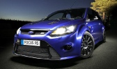 Ford Focus RS mk2 2010 bleu 3/4 avant 
